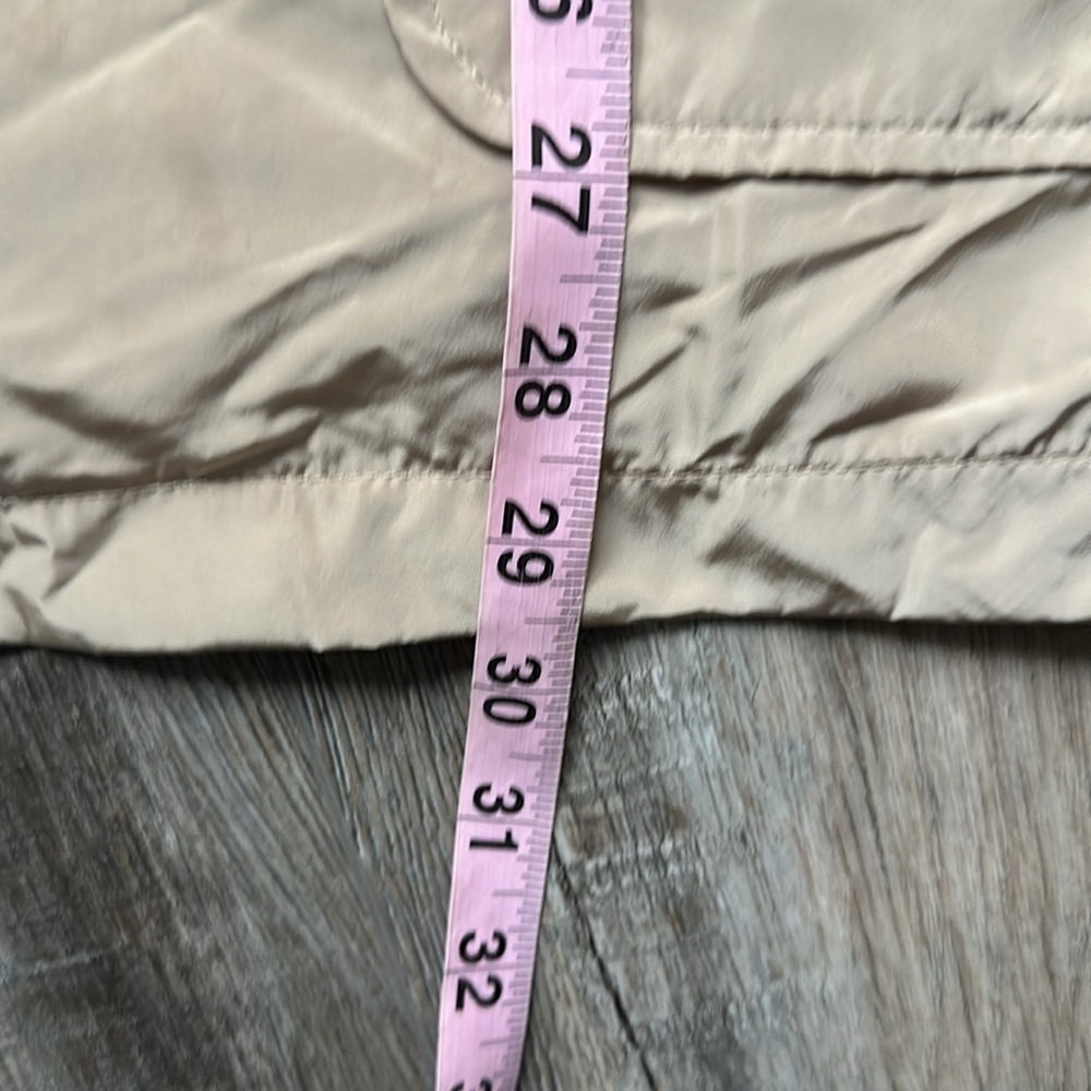 Talbots jacket size 14 cream gold ir hooded double zipper drawstring coat - Picture 9 of 11